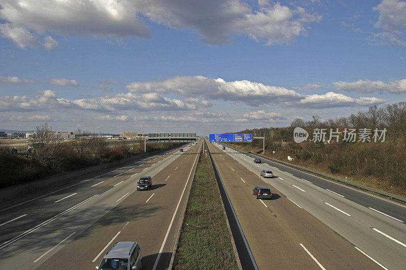 高速公路的广角镜头