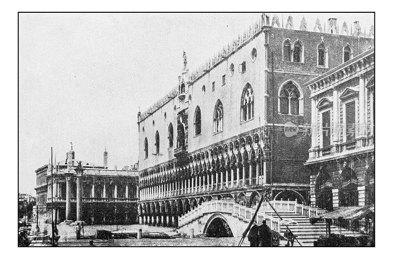 意大利古董点印照片:威尼斯，公爵宫