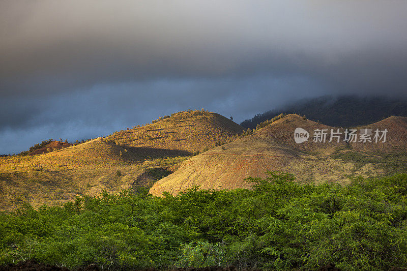 阳光下的火山口山，马可纳州立公园，毛伊岛，夏威夷群岛