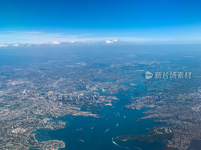 鸟瞰图与海港大桥悉尼