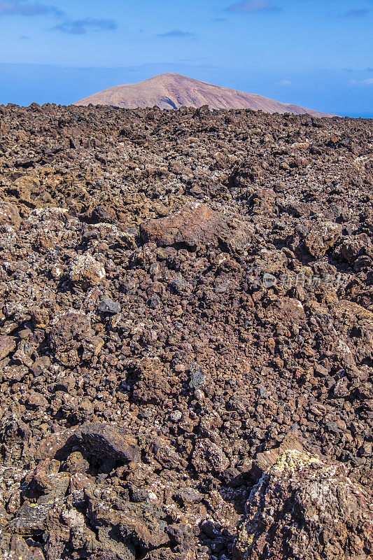 加那利群岛兰萨罗特岛:特纳萨拉山，洛斯火山自然公园