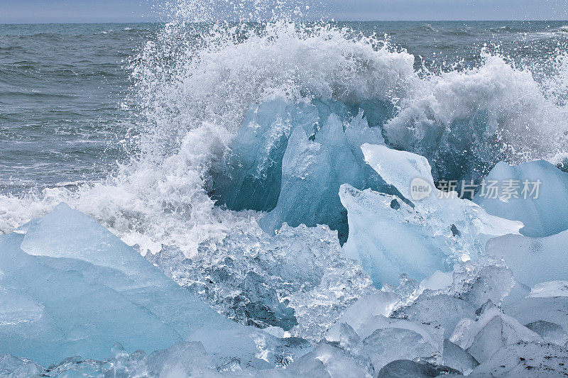 野生海岸Jökulsárlón泻湖岛，