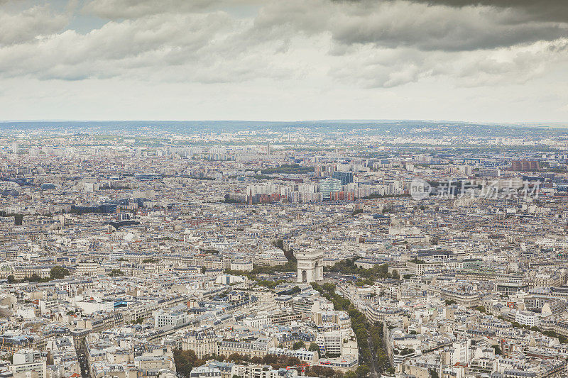 旧城市景观-巴黎和书弧形凯旋门