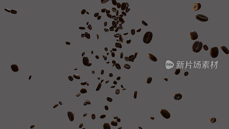 咖啡豆爆炸。裁剪路径包括，所以背景可以被删除。