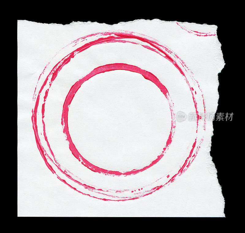 用红色的笔刷在白纸上用口红画圆圈