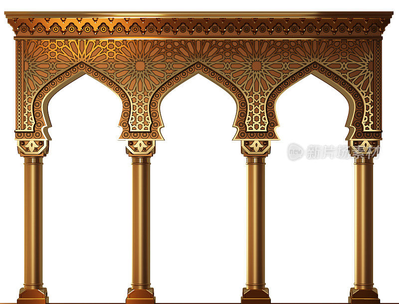 阿拉伯或印度风格的拱廊