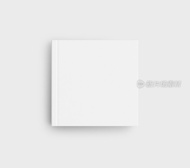 灰色背景上的空白方形书模板