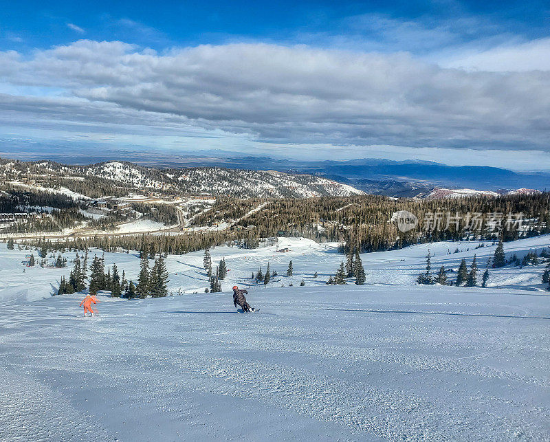 犹他州南部的布莱恩黑德滑雪胜地。