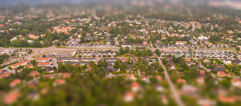 Tilt-shift。清晨田园般的别墅区