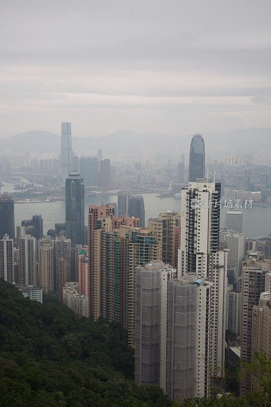 从太平山顶眺望香港天际线