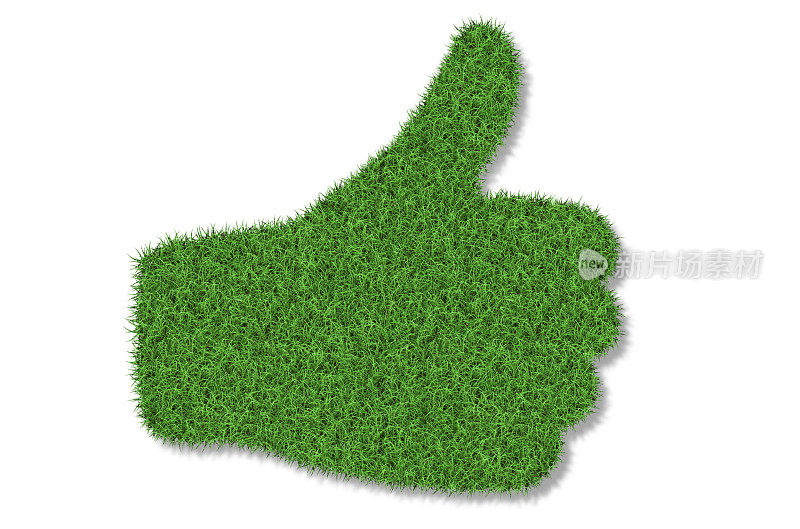 绿草竖起大拇指的图标