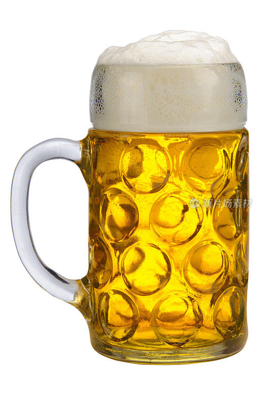 一大杯传统的巴伐利亚啤酒