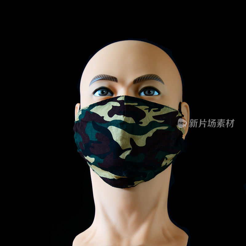 大流行期间戴防护面具的人体模型