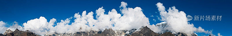 高海拔山脉云景mega全景珠穆朗玛峰NP喜马拉雅山尼泊尔
