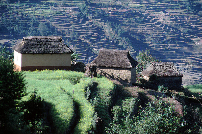 村庄房屋，纳尔加科特，加德满都山谷