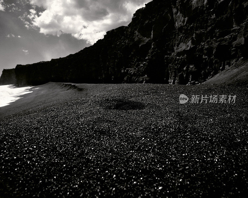 夏威夷的黑沙滩。