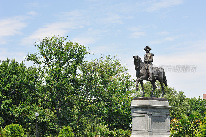 波士顿公园的华盛顿雕像