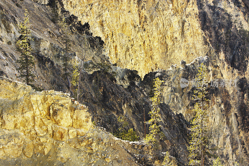 黄石峡谷峡谷悬崖岩层