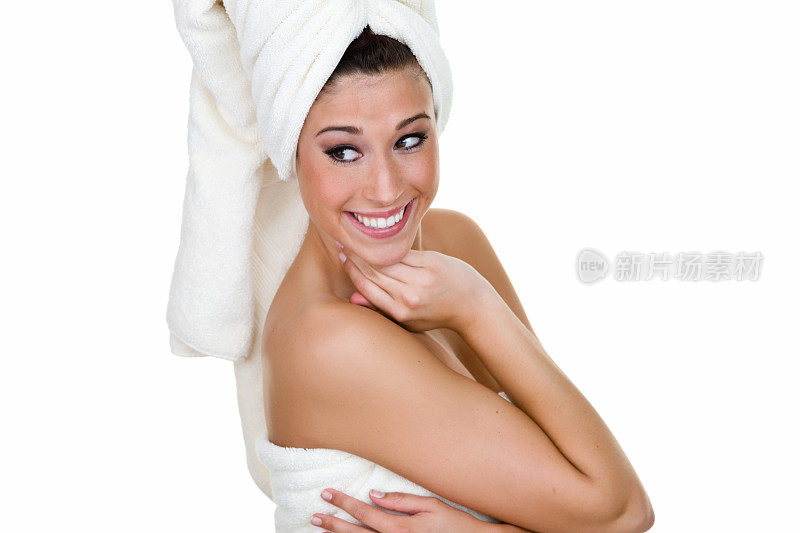 一个裹着毛巾的女人