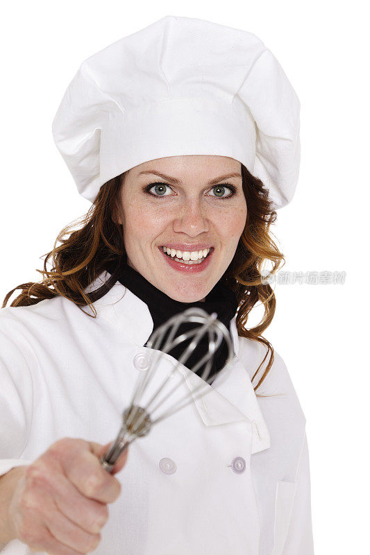 女厨师被隔离在白色
