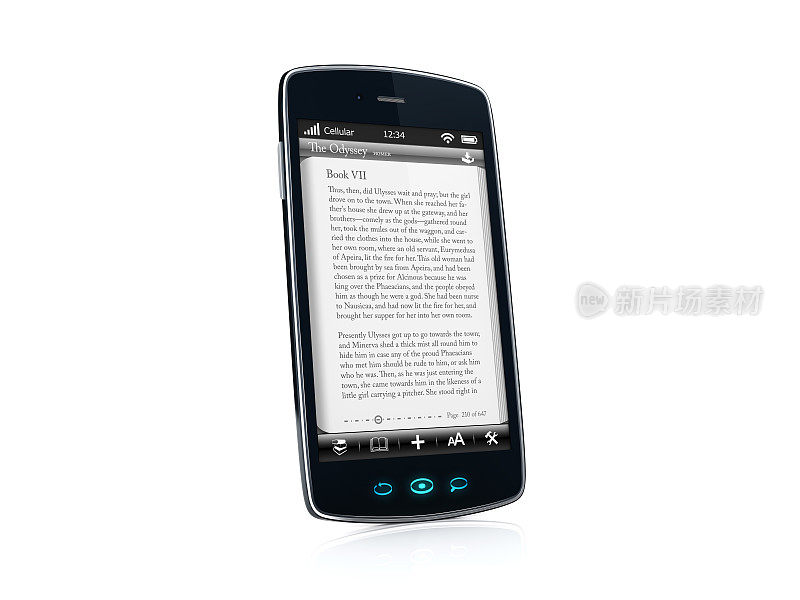手机智能手机与书的应用程序-左侧视图