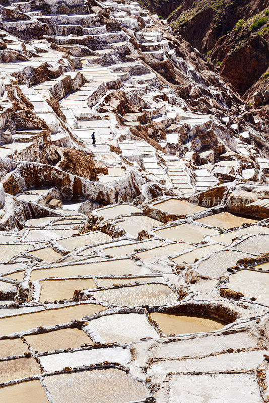秘鲁马拉斯的盐蒸发池