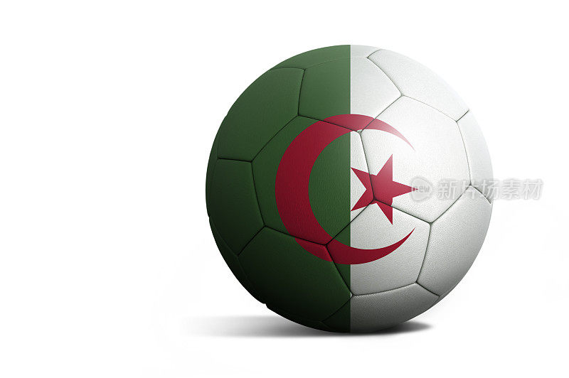 带有阿尔及利亚国旗的足球