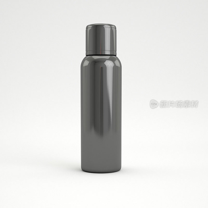 3d渲染空白化妆品瓶隔离在白色背景与复制空间。