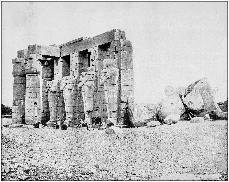 世界著名遗址的古老照片:埃及底比斯遗址