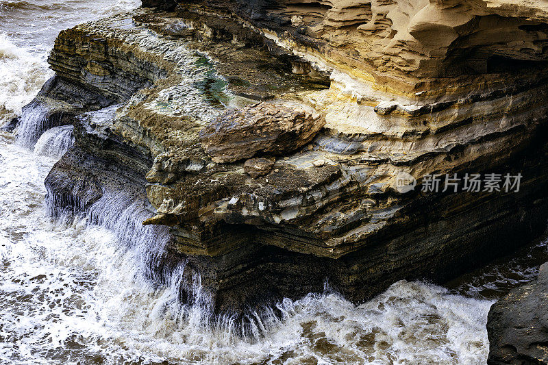 戏剧性的大西洋海滩，Akhfennir,Tarfaya，摩洛哥，北非。