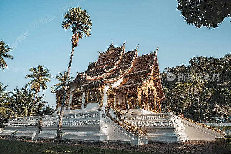 老挝琅勃拉邦的香通金城寺。湘通寺是老挝最重要的寺院之一。