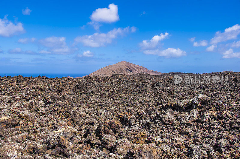 加那利群岛兰萨罗特岛:特纳萨拉山，洛斯火山自然公园