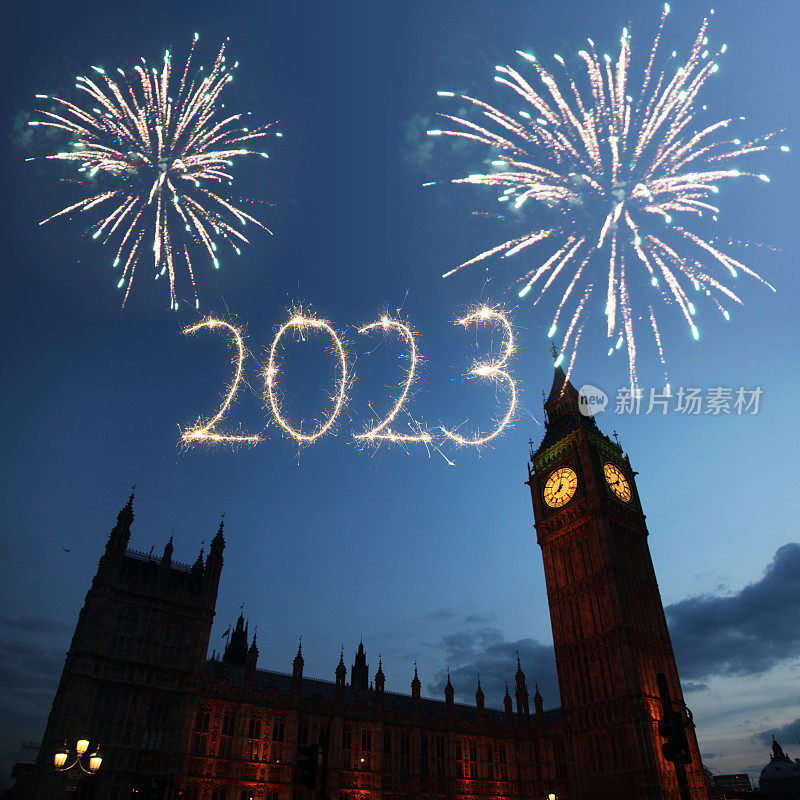 2023年英国伦敦的新年焰火