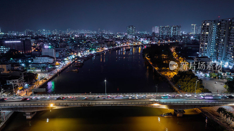 鸟瞰胡志明市，越南。