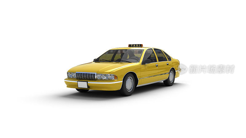 黄色出租车的三维计算机模型