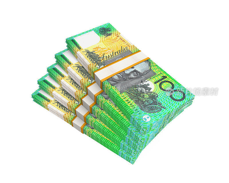 一叠100澳元钞票