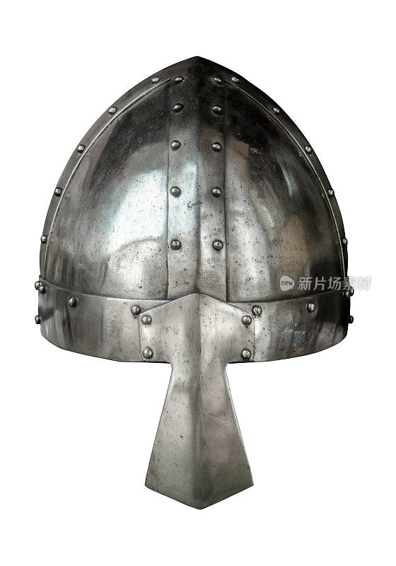 孤立的中世纪维京人头盔