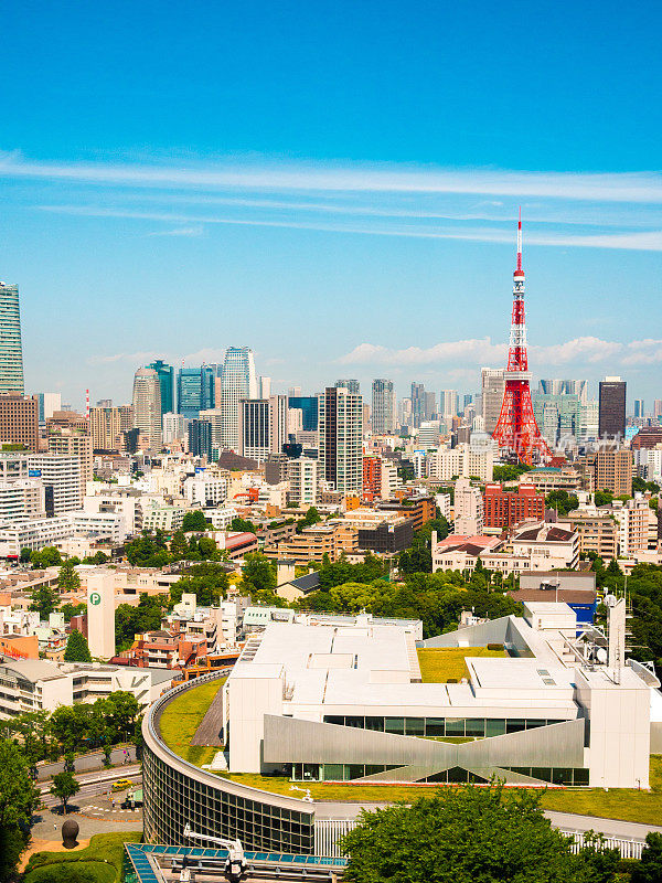 东京城市天际线与东京塔