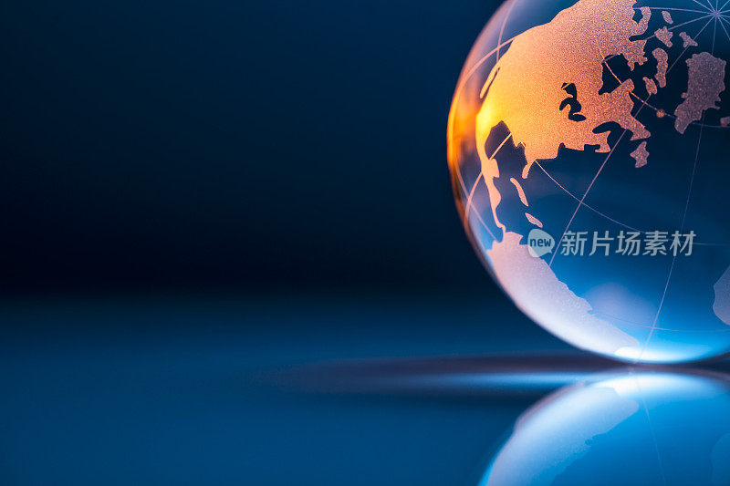 金色玻璃世界地球仪-地球背景全球