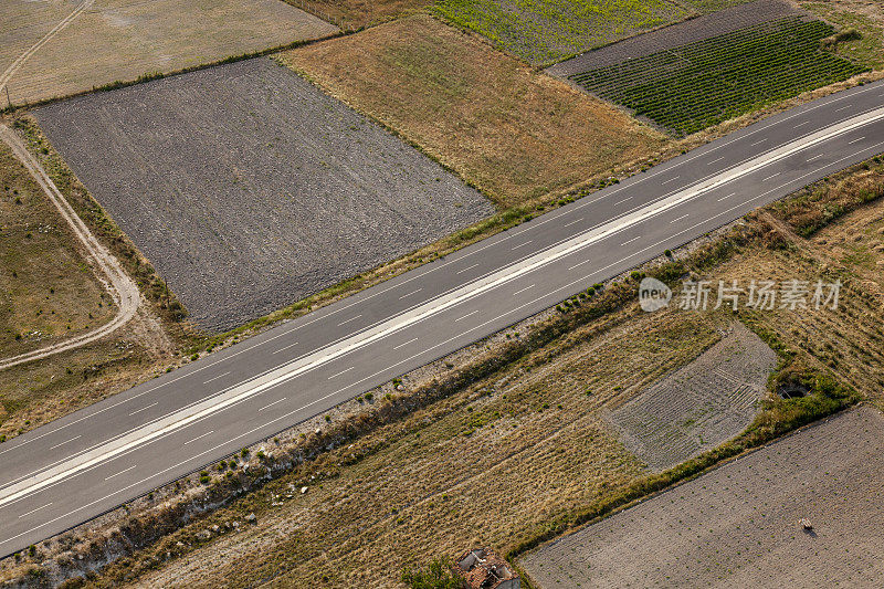 运输公路的鸟瞰图