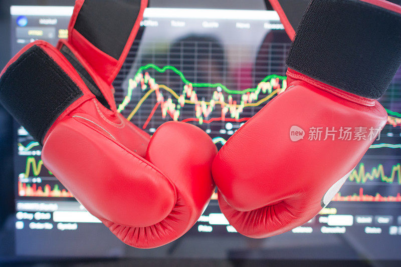 股票市场图表和办公室工作