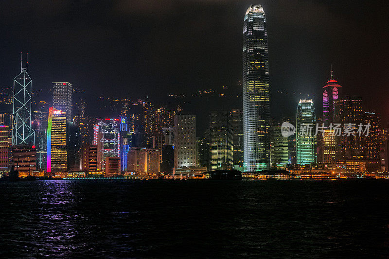 香港岛和它的夜灯，中国香港。