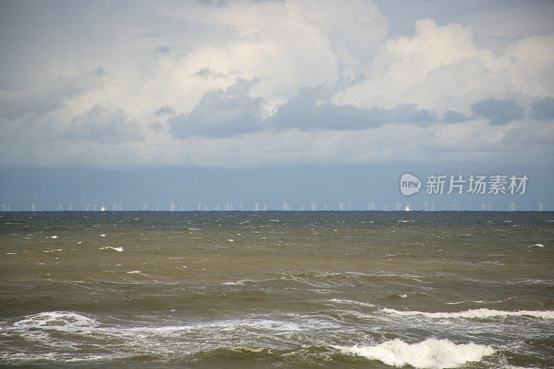 风力涡轮机在北部看到附近的荷兰赞德沃特