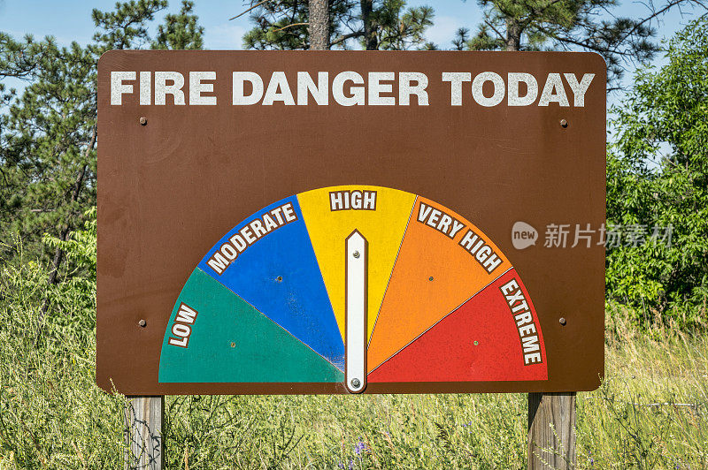 内布拉斯加州路边的高火灾危险标志