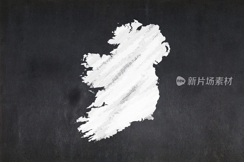 在黑板上画的爱尔兰地图