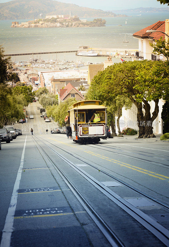 旧金山缆车。