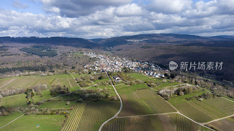 Eltville-Rauenthal，德国-鸟瞰图