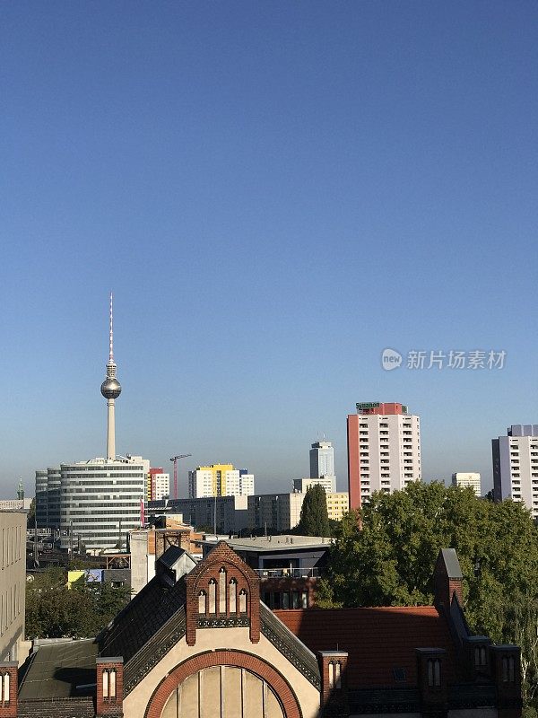 柏林的天际线，包括Fernsehturm