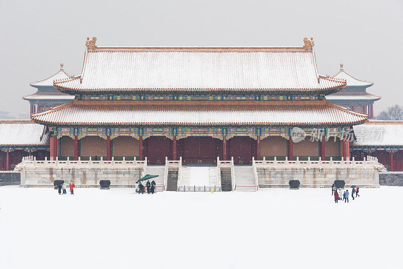 北京紫禁城在下雪