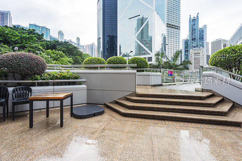 香港商业区的空旷广场